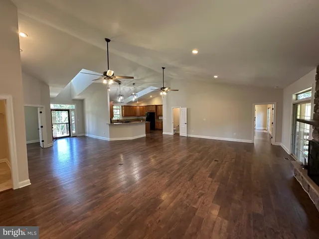 a view of outdoor space with deck and a garden