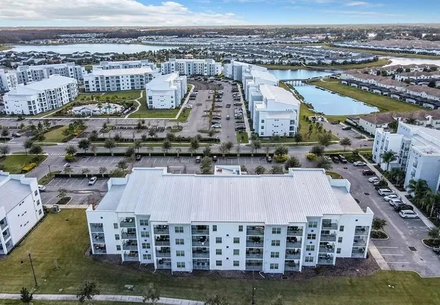 a city view with tall buildings
