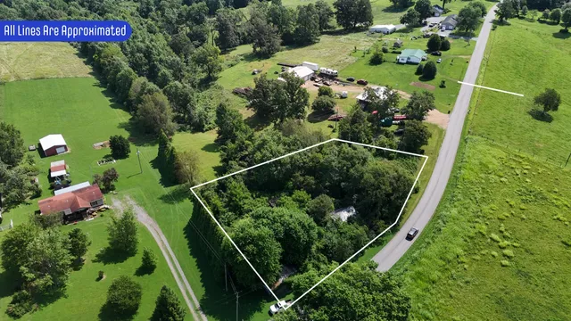 an aerial view of a house