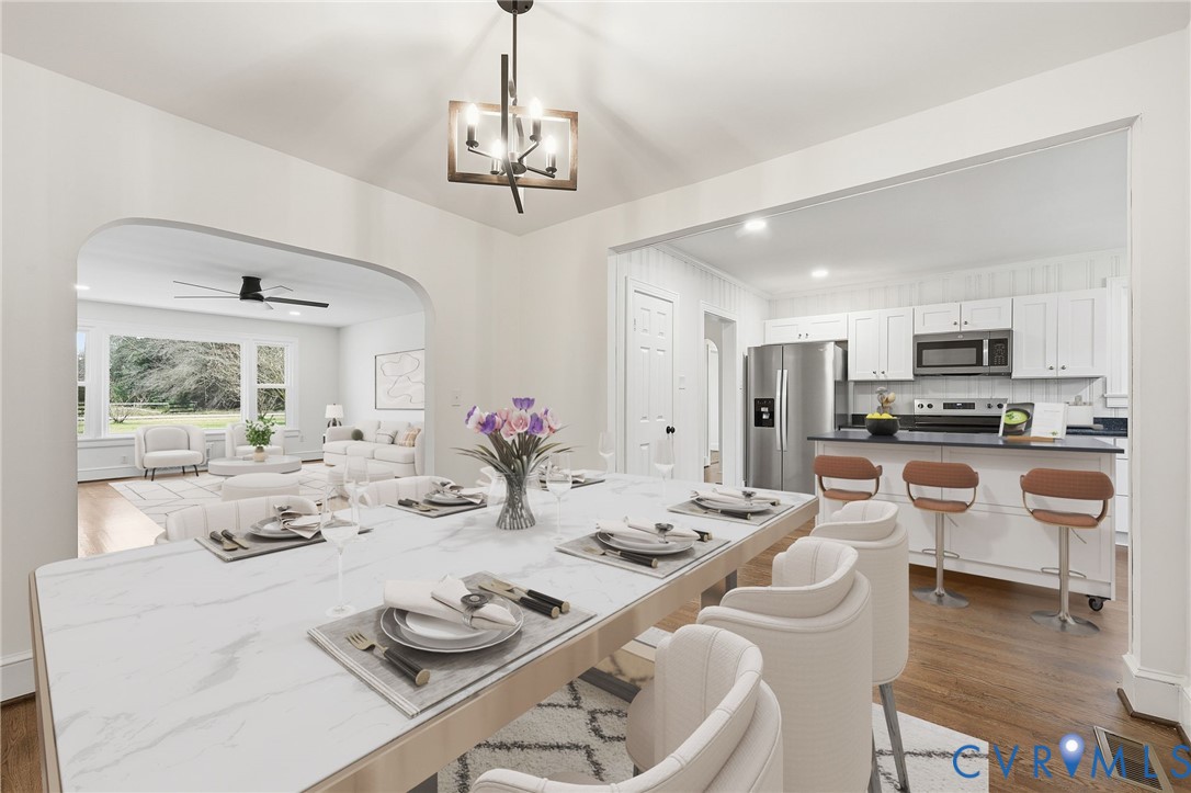 8202 Vaughan Road Petersburg, VA 23805 - Photo 10 of 31 a dining room with furniture and kitchen view