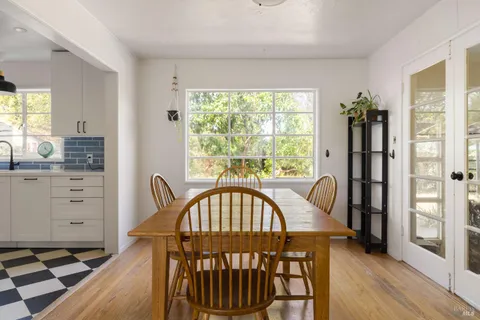 a view of a bedroom with a window