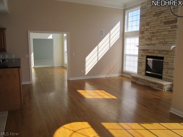 180 Burwick Road, Unit A118 Cleveland, OH 44143 - Photo 7 of 14 Family room with stone to ceiling gas fireplace. Eating area in front of Patio door.