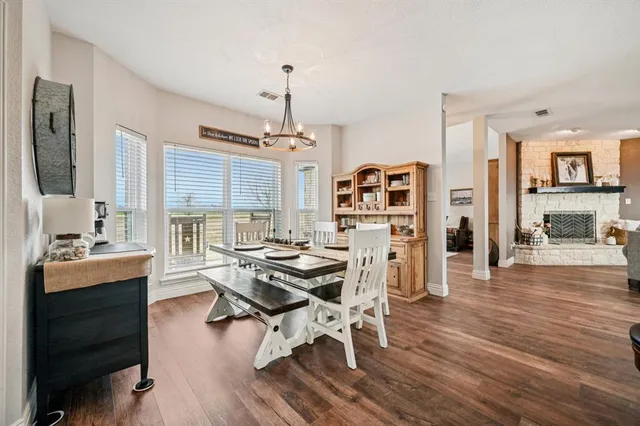 a workspace with wooden floor