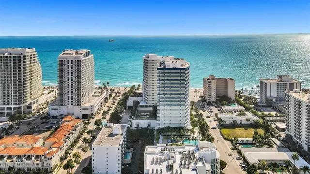 a view of a city with tall buildings
