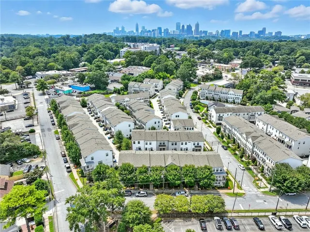 an aerial view of a city