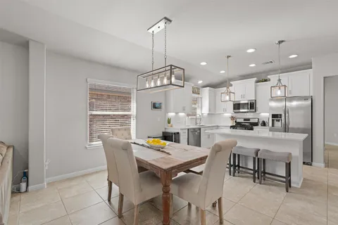 a view of a dining room and livingroom view