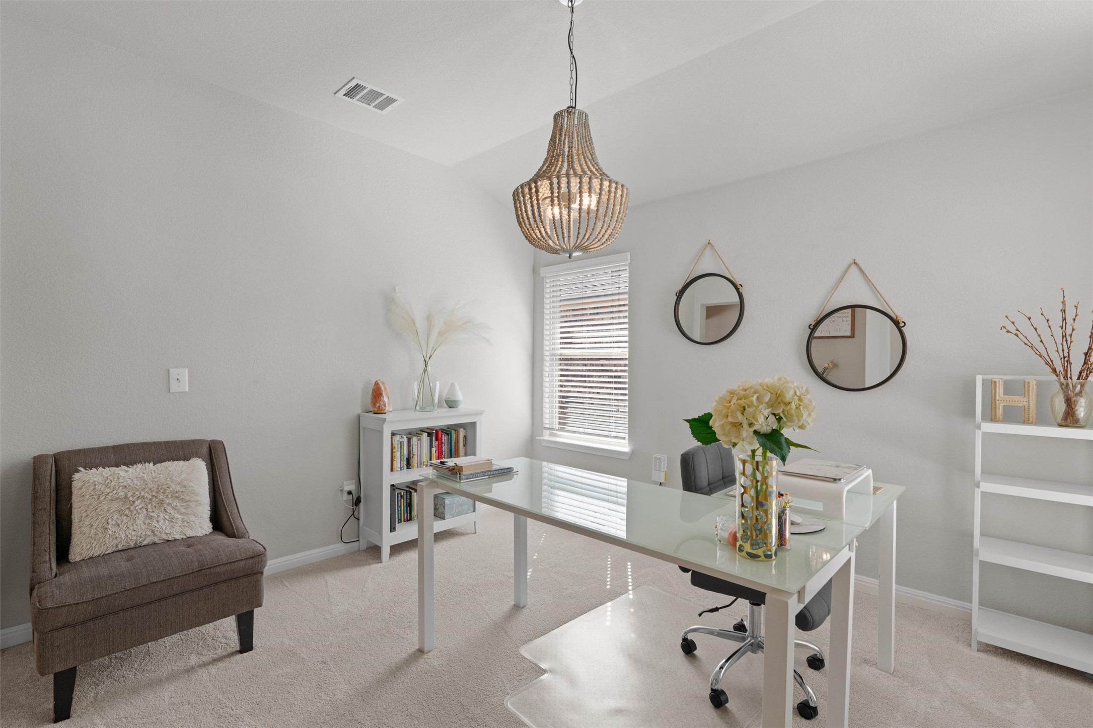 524 Longhorn Cavern Road Leander, TX 78641 - Photo 7 of 34 Office space featuring suspended lighting, and vaulted ceiling