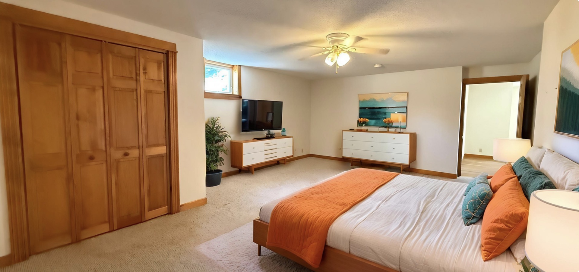 136 Bonnie Brae Road Carbondale, IL 62901 - Photo 18 of 30 a bedroom with a bed and a chandelier