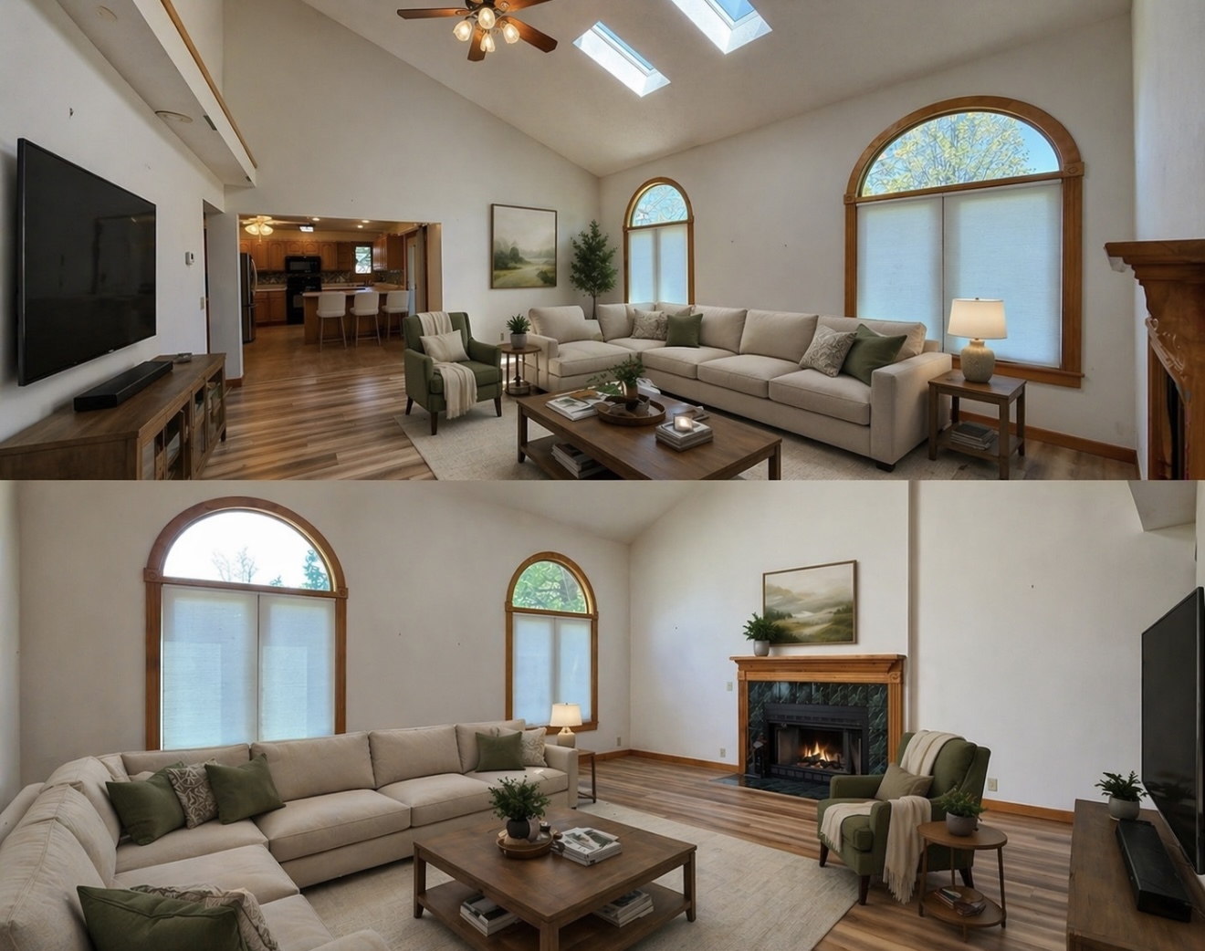 136 Bonnie Brae Road Carbondale, IL 62901 - Photo 5 of 30 a living room with furniture fireplace and a flat screen tv