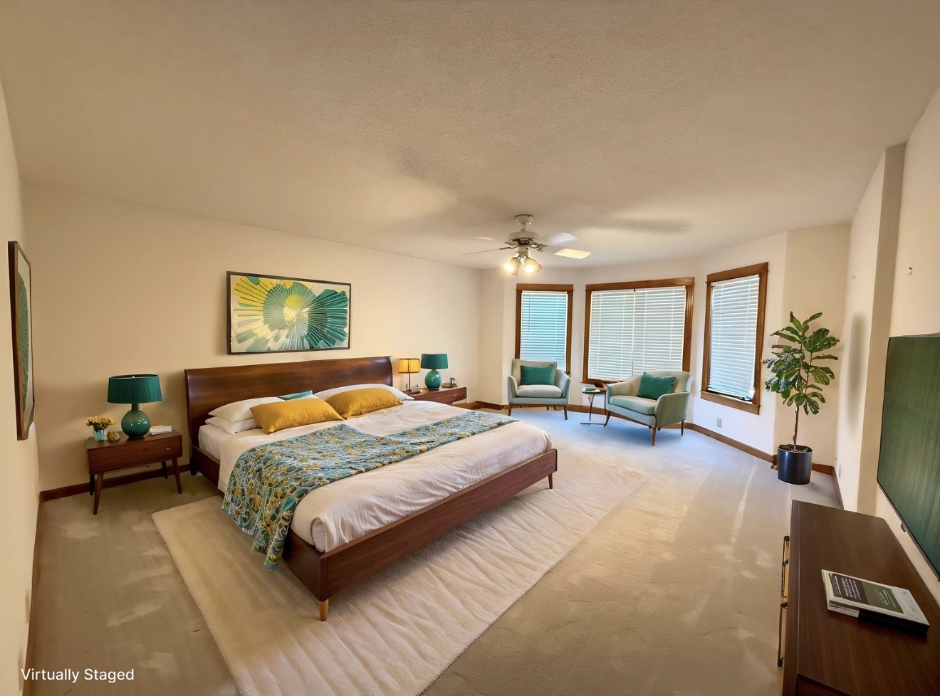 136 Bonnie Brae Road Carbondale, IL 62901 - Photo 10 of 30 a spacious bedroom with a bed a table and large windows