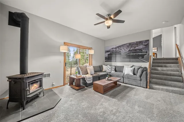 a living room with furniture