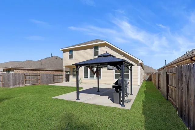 a view of a street with a slide