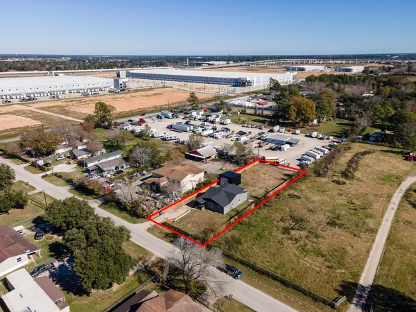 an aerial view of beach and ocean