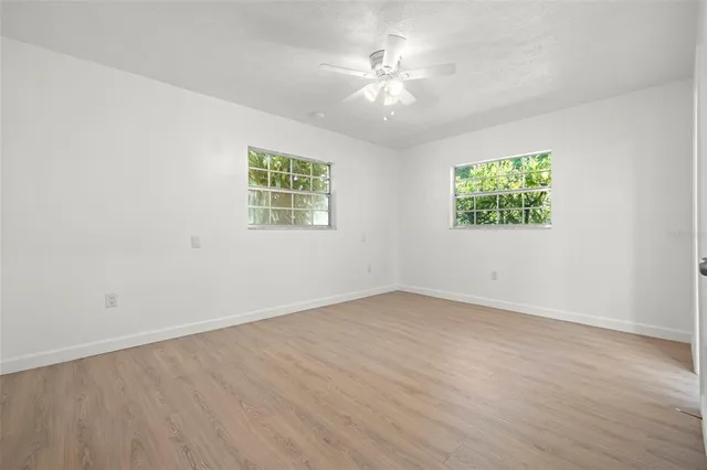 an empty room with a window