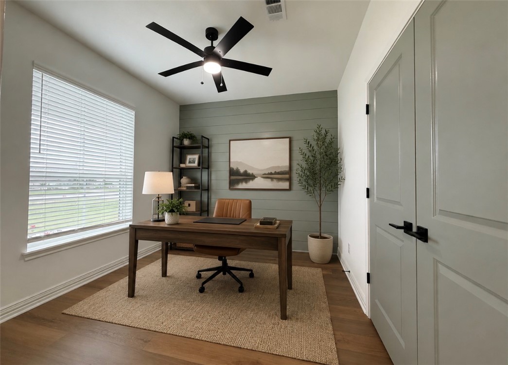 3245 Hunters Crossing Bryan, TX 77808 - Photo 3 of 30 Bedroom as well with spacious closet and shiplap wall