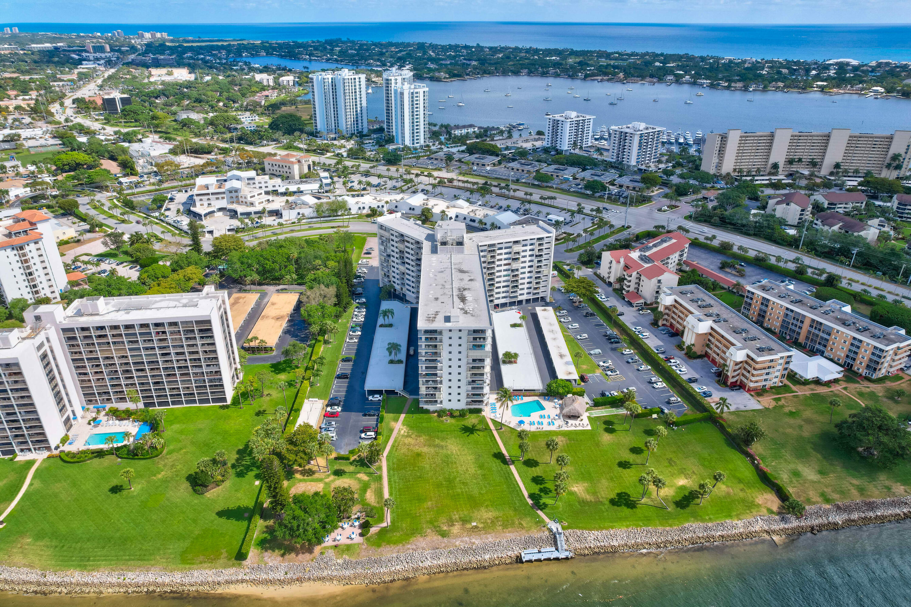 an aerial view of multiple house