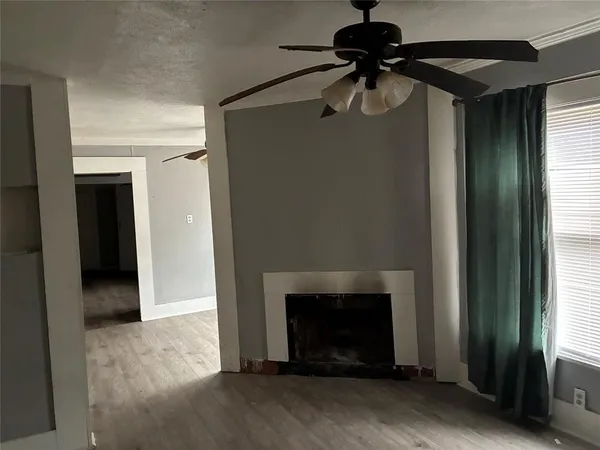 a view of a livingroom with a fireplace