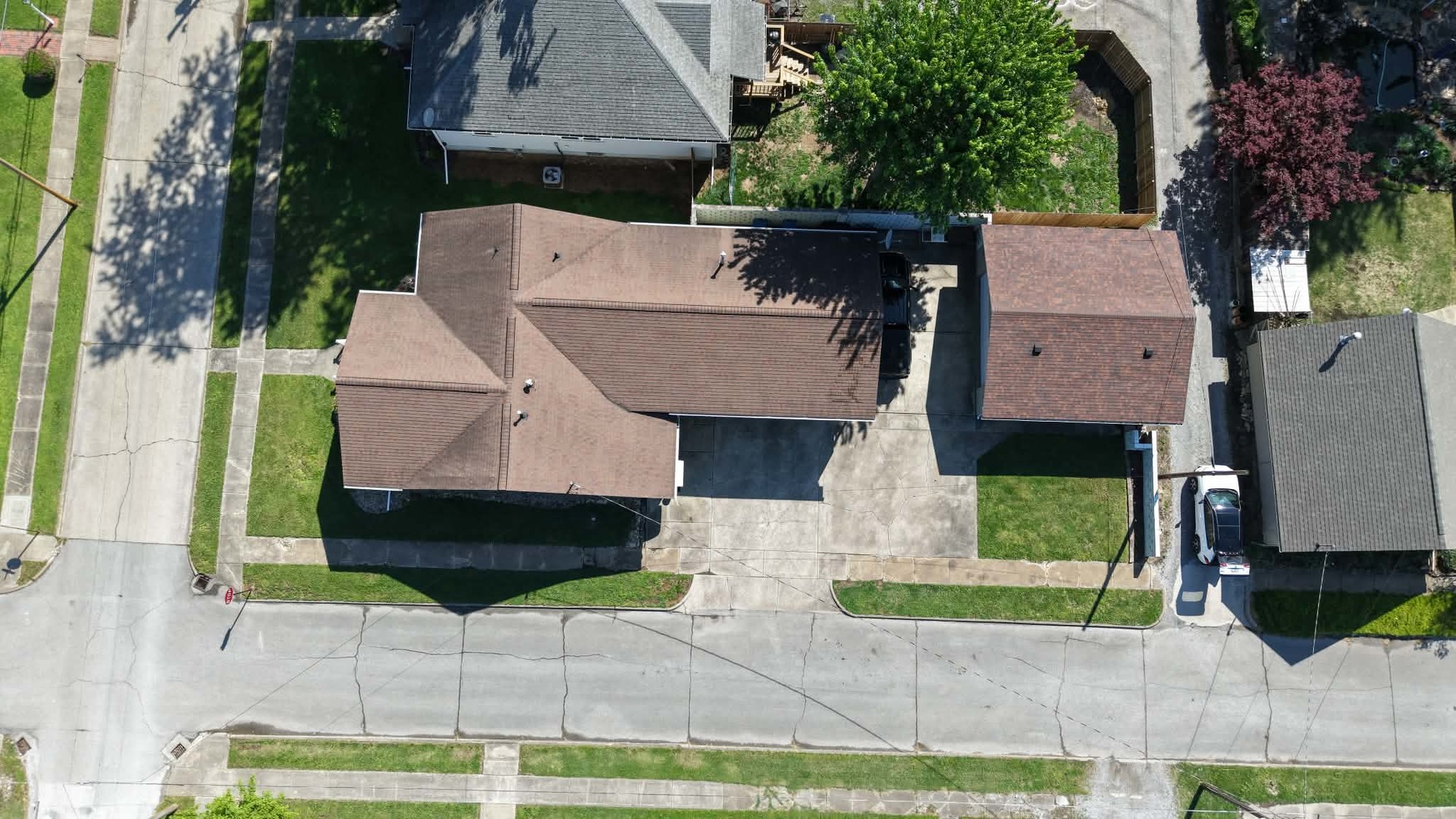 212 Mitchell Street Benton, IL 62812 - Photo 9 of 40 an aerial view of a house with garden space and street view