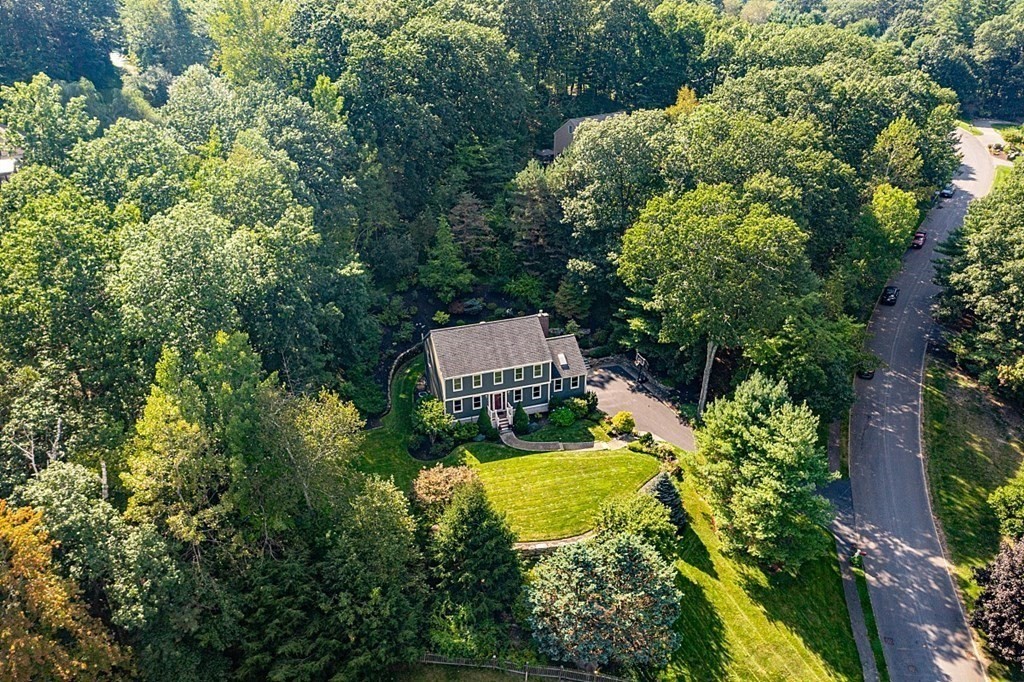 5 Abby Road Westford, MA 01886 - Photo 5 of 41 an aerial view of a house with swimming pool and tennis court