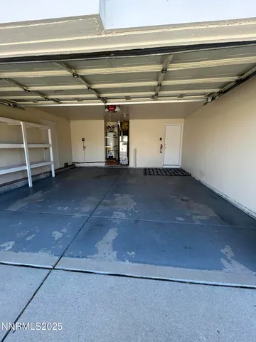 a view of a garage