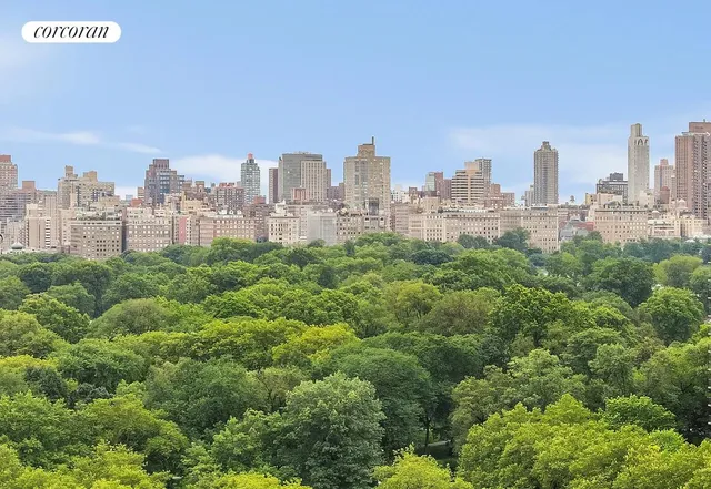 a view of a city with tall buildings