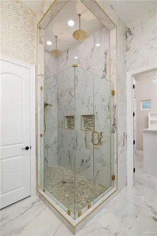 a bathroom with a shower