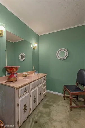 a room with a chair and a table