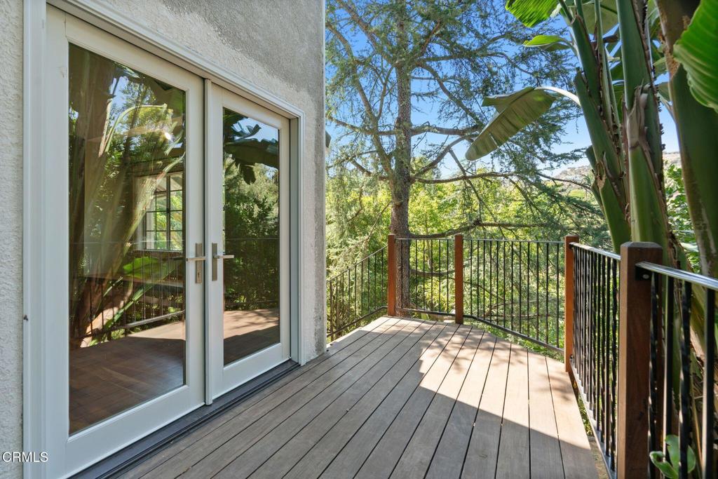 405 Woodcliffe Road Pasadena, CA 91105 - Photo 41 of 65 a view of backyard from the balcony