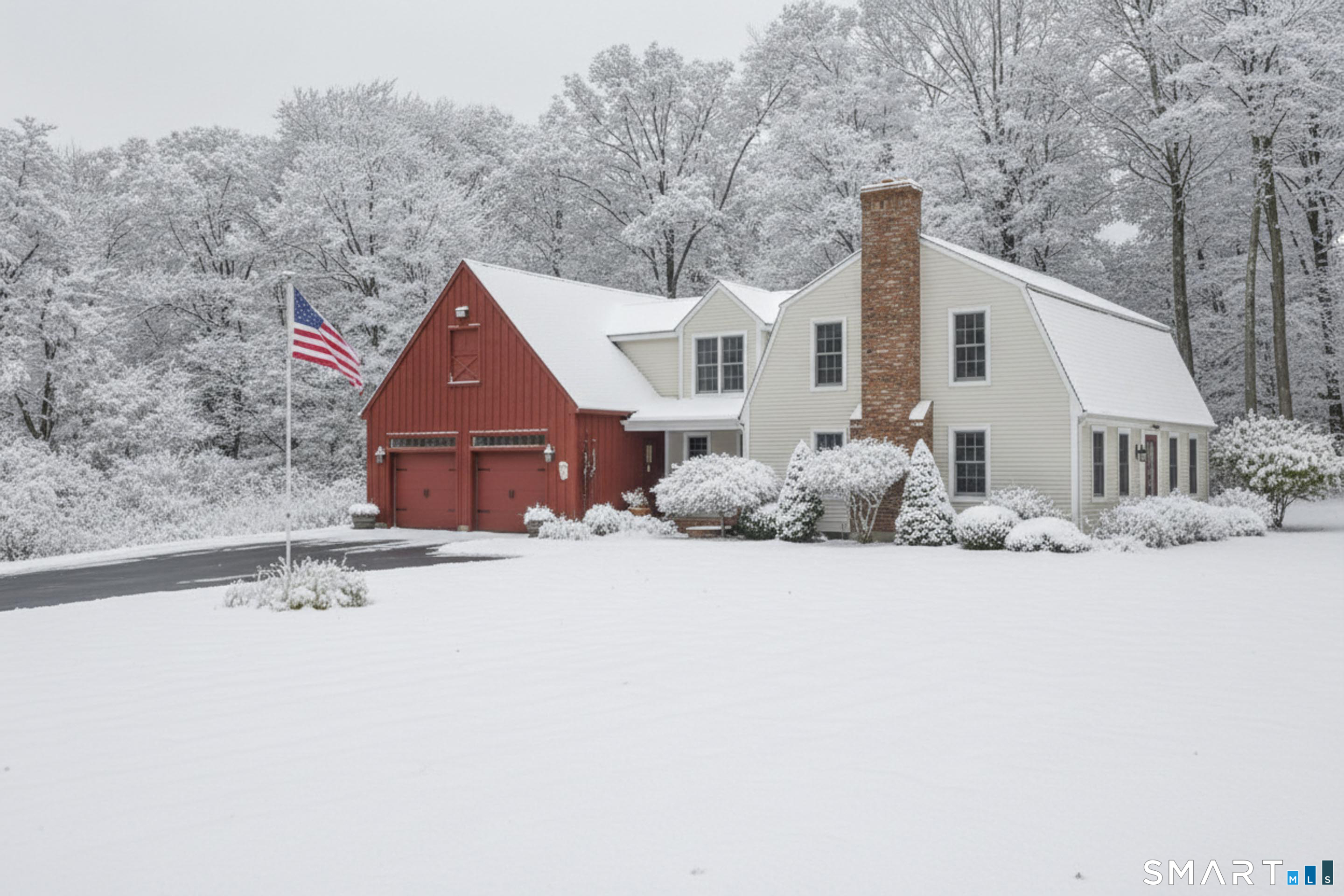 180 Leonard Road Stafford, CT 06076 - Photo 2 of 39 a front view of a house with a yard covered in snow