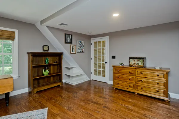 a house view with a garden space