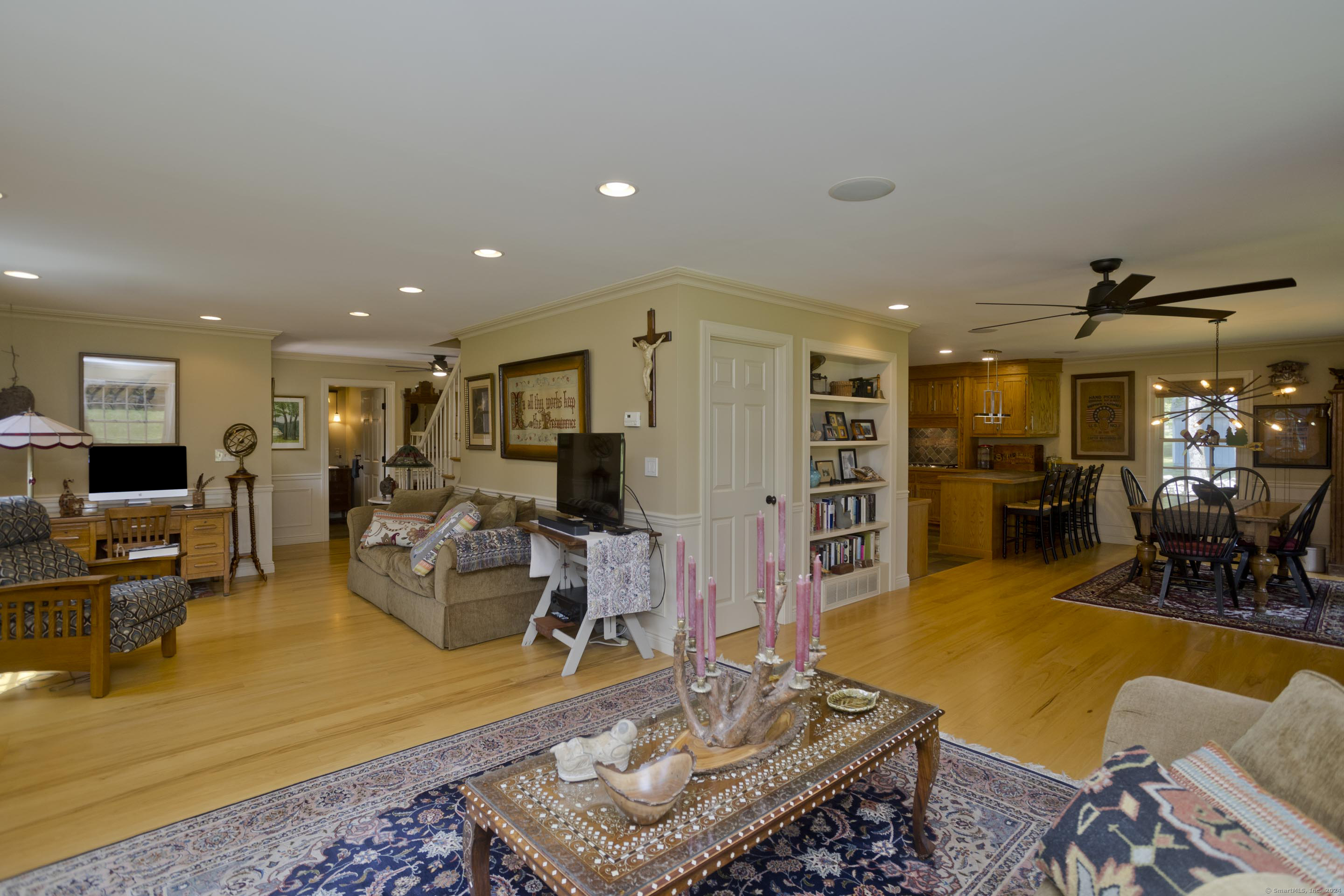 180 Leonard Road Stafford, CT 06076 - Photo 10 of 39 a living room with lots of furniture and view of kitchen