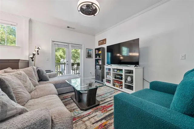 a living room with furniture