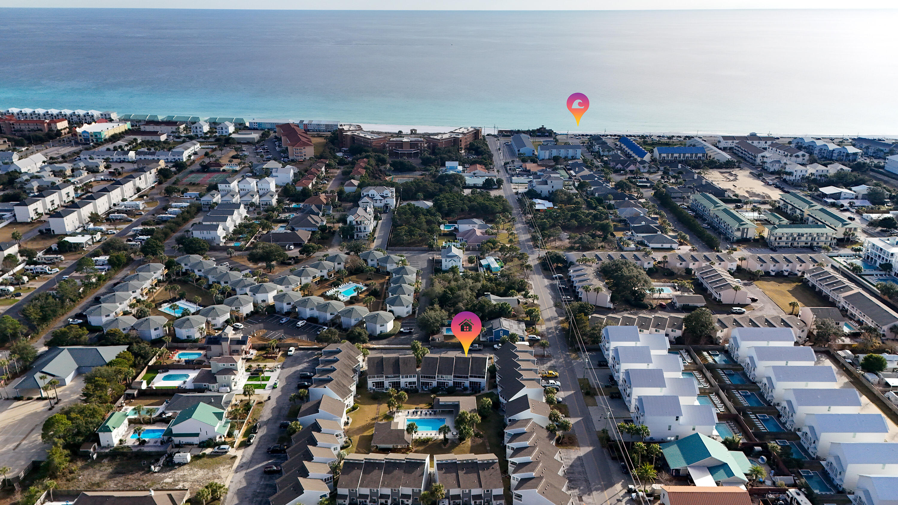 an aerial view of a city