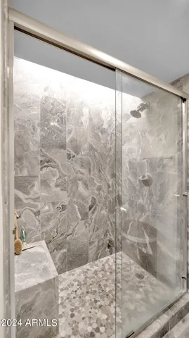 a bathroom with a shower