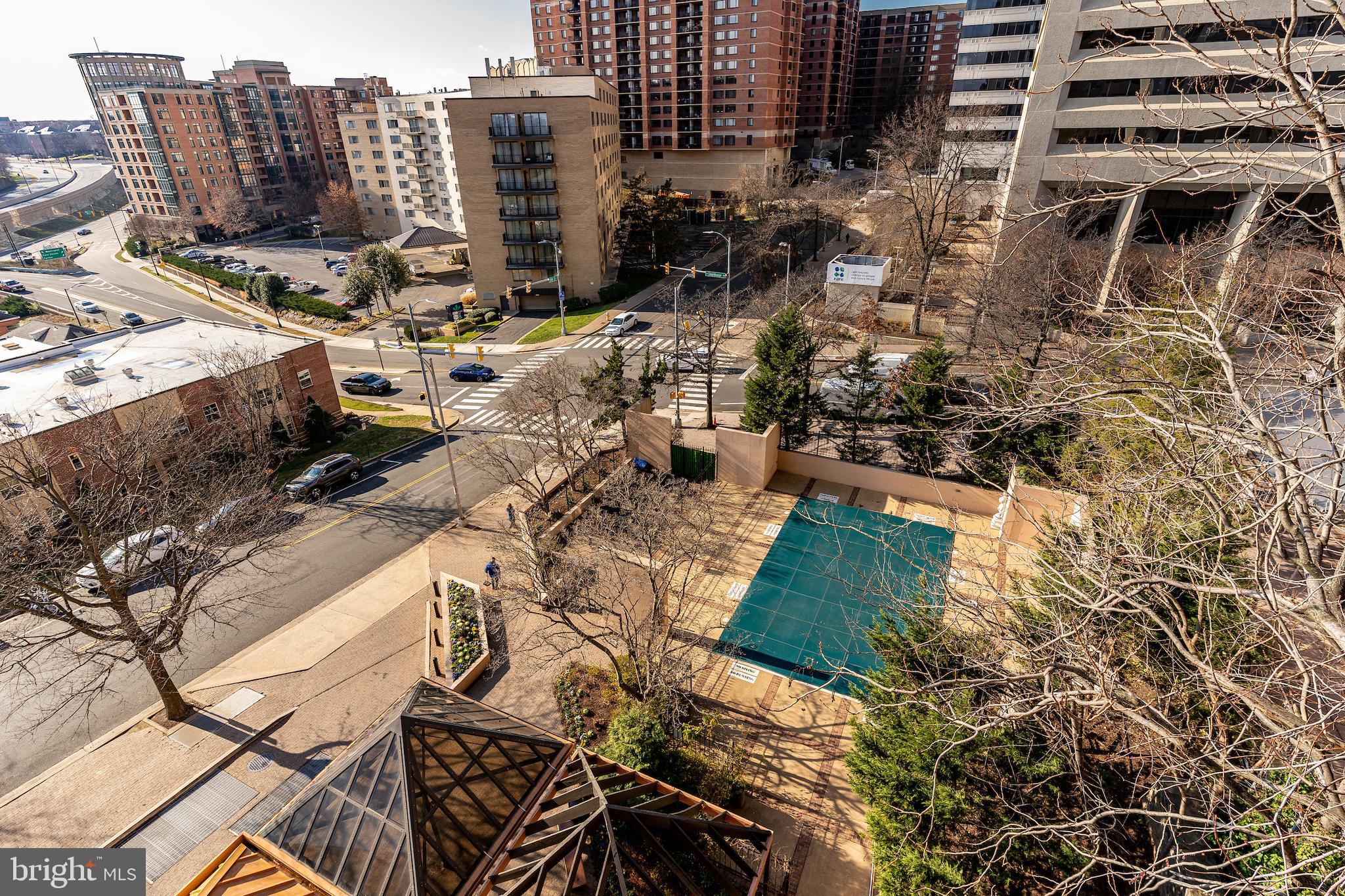 1301 North Courthouse Road, Unit 701 Arlington, VA 22201 - Photo 17 of 22 View from large balcony overlooking pool