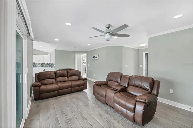 a living room with furniture