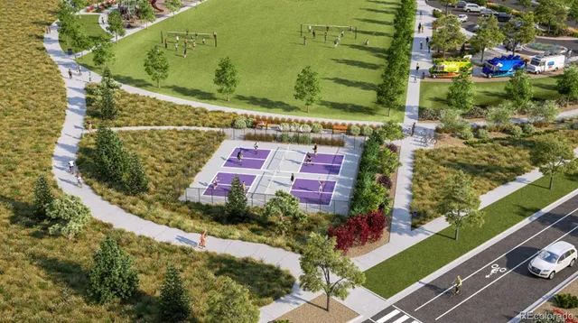 a view of a fountain in front of a house