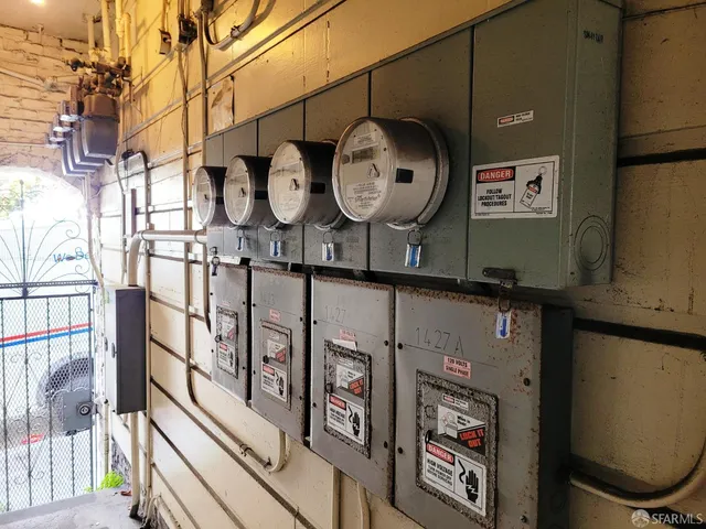 a view of a hallway with elevator