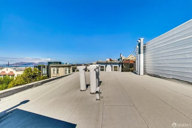 a front view of a multi story building