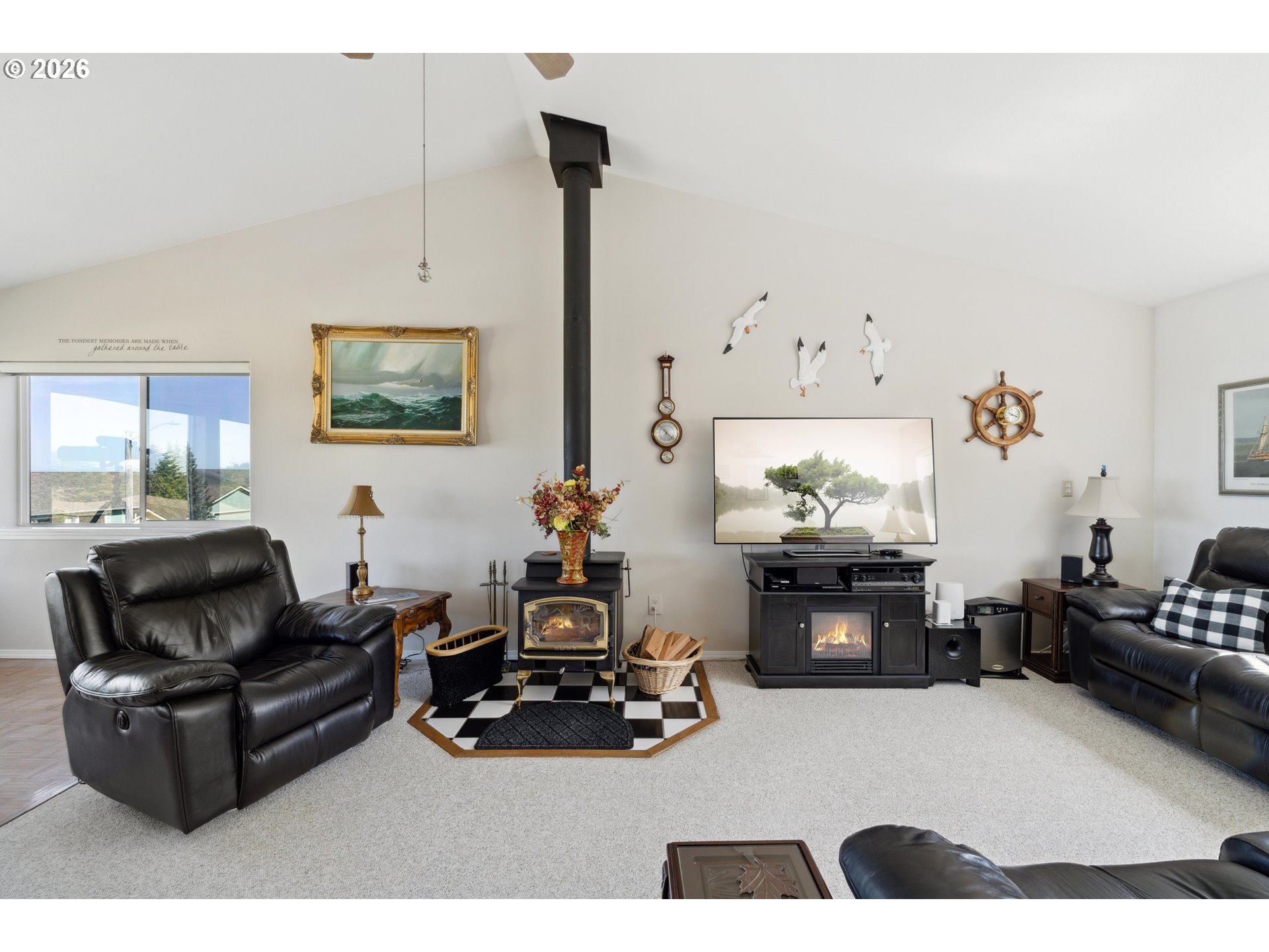 805 Lisa Place Coos Bay, OR 97420 - Photo 12 of 47 a living room with furniture and a fireplace