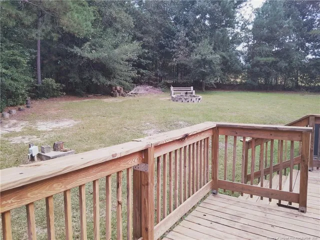 a view of wooden deck