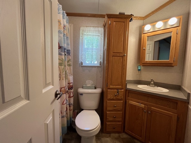 2795 East 28th Road Marseilles, IL 61341 - Photo 19 of 65 a bathroom with a granite countertop toilet sink and mirror