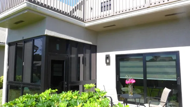 a view of a lake with a yard