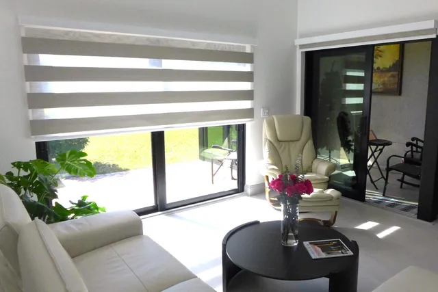 a living room with furniture and a couch