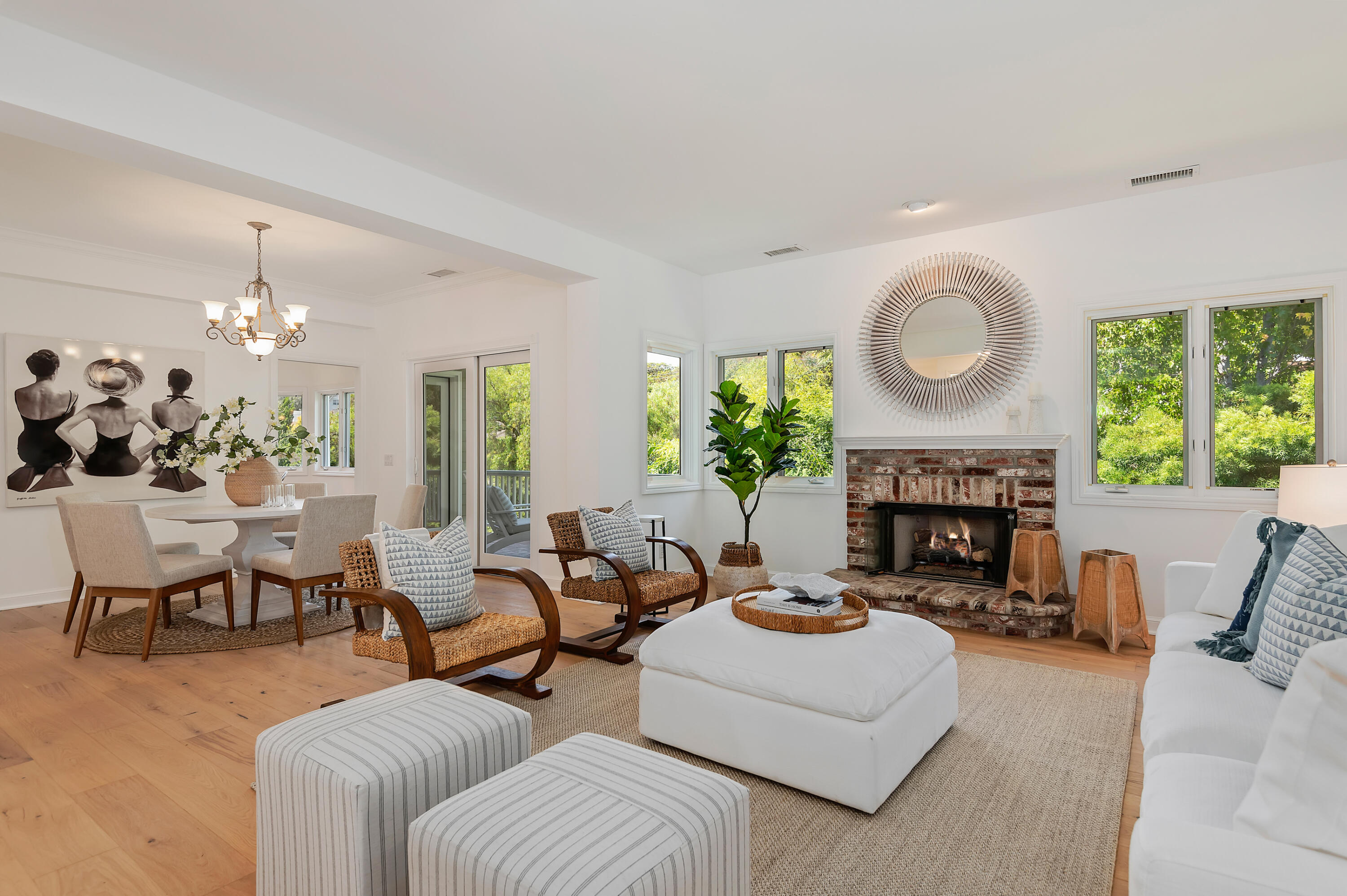 3848-2 Crescent Drive Santa Barbara, CA 93110 - Photo 5 of 32 a living room with furniture and a fireplace