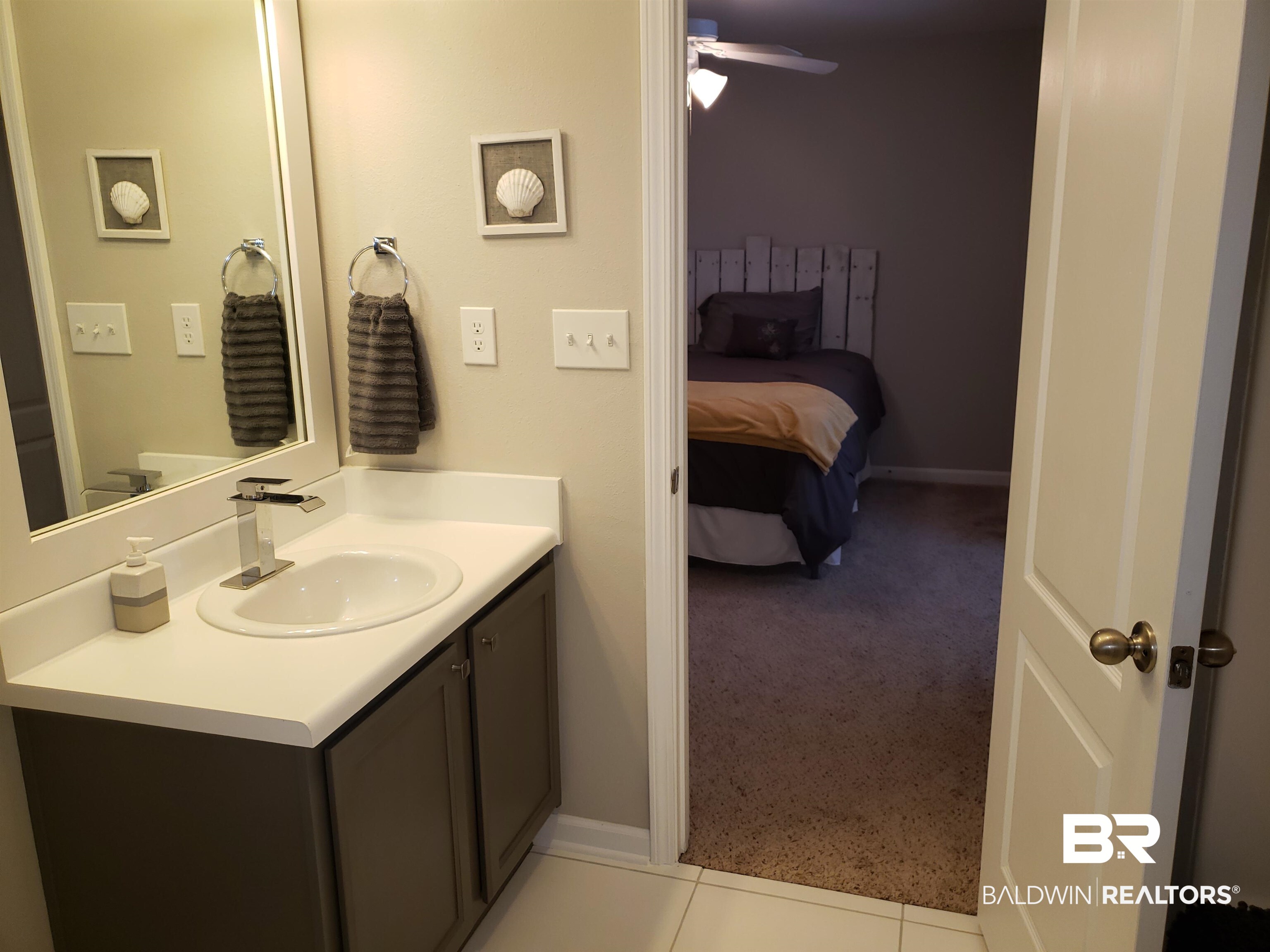 2006 Shelene Way, Unit 2006 Foley, AL 36535 - Photo 13 of 29 Ensuite bathroom featuring tile flooring, ceiling fan, ensuite bath, and vanity