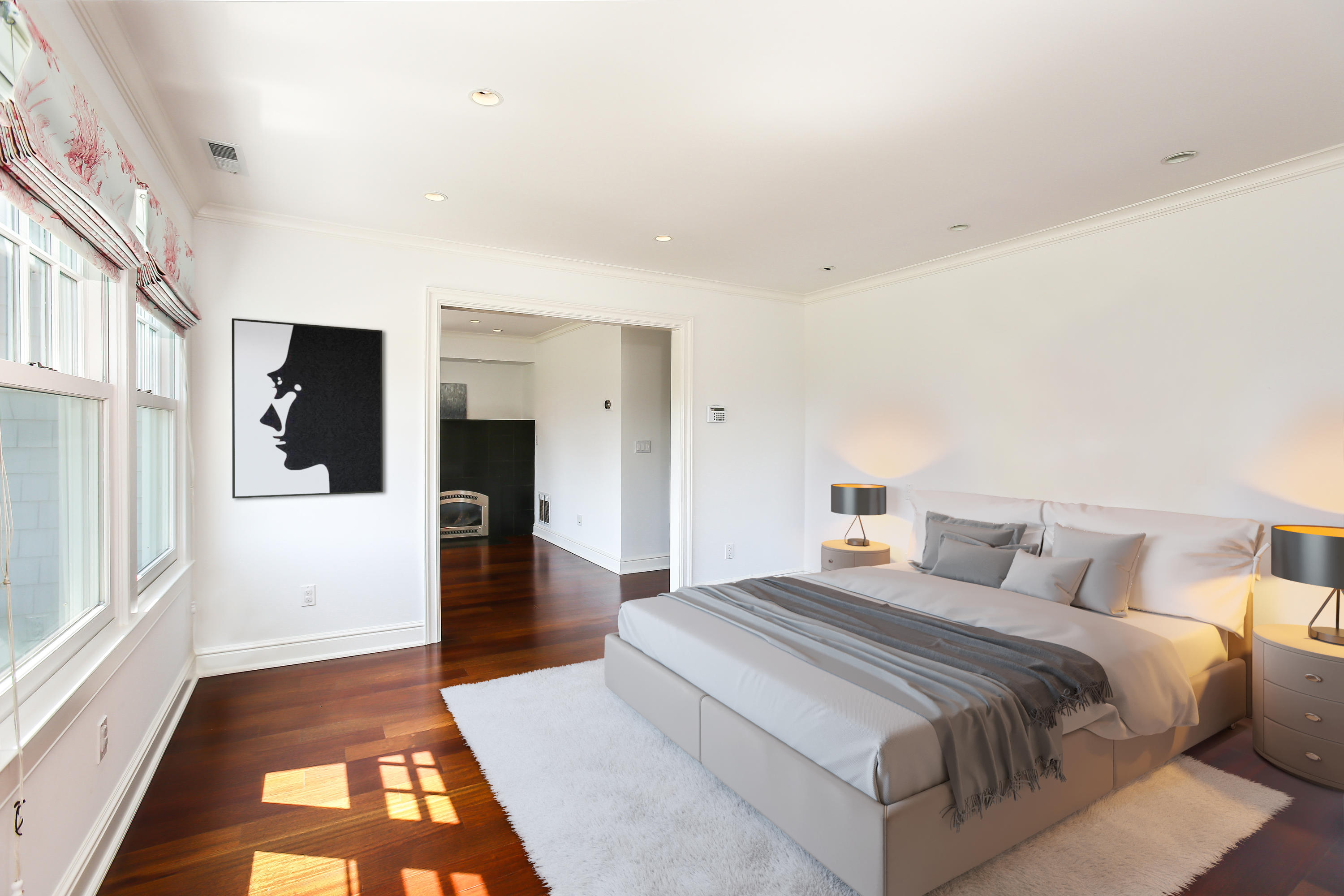 7 Sunwich Road Rowayton, CT 06853 - Photo 15 of 33 a bedroom with a large bed and a rug