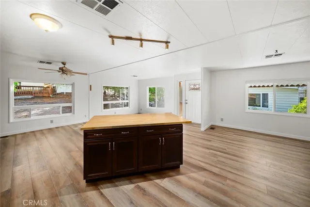 a view of kitchen and living room