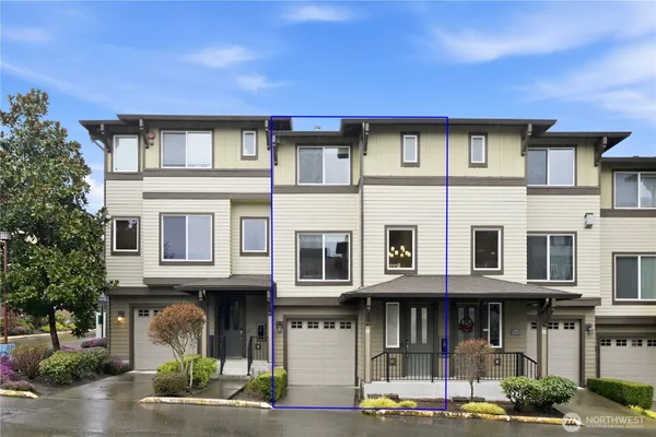 a front view of a building with street view