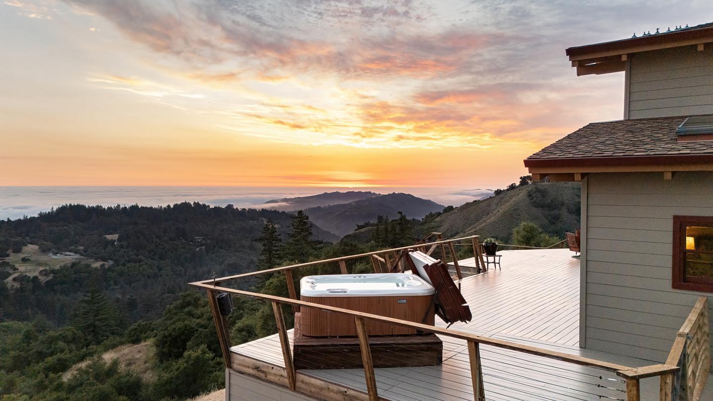 47600 Coast Ridge Road Big Sur, CA 93920 - Photo 25 of 36 a view of a terrace with a bench